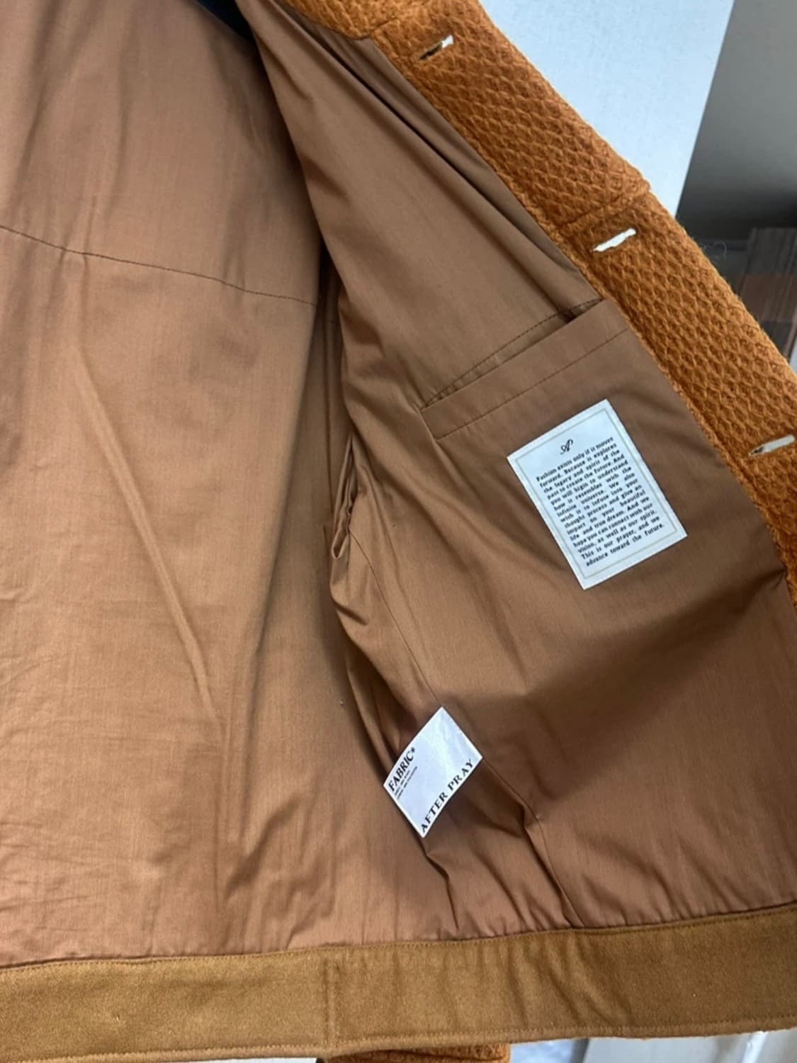 AFTER PRAY 오렌지 와플 숏 자켓 L 남자 상태 최고 상품이미지7