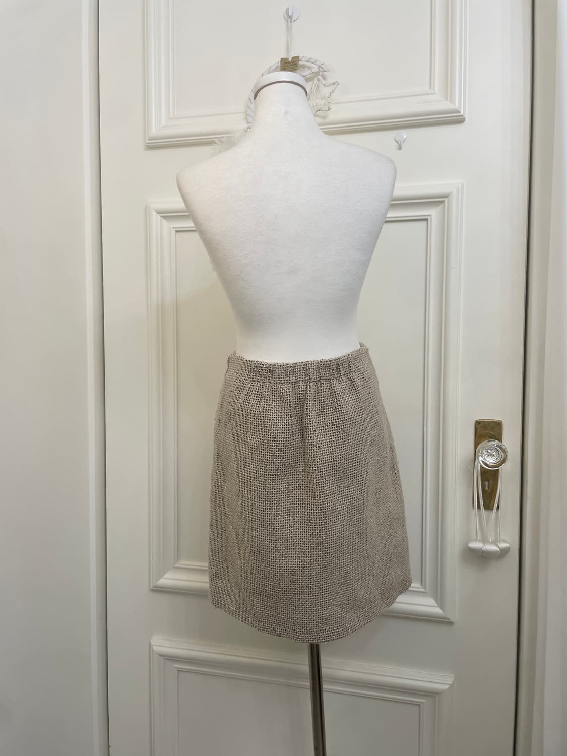 beige fur pocket point midi skirt 상품이미지3