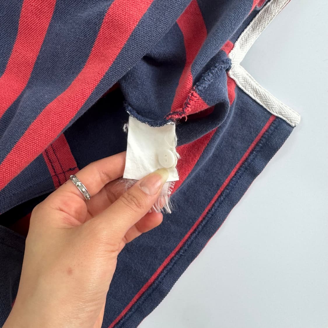Polo 폴로 문장로고 네이비 레드 스트라이프 카라티  상품이미지6