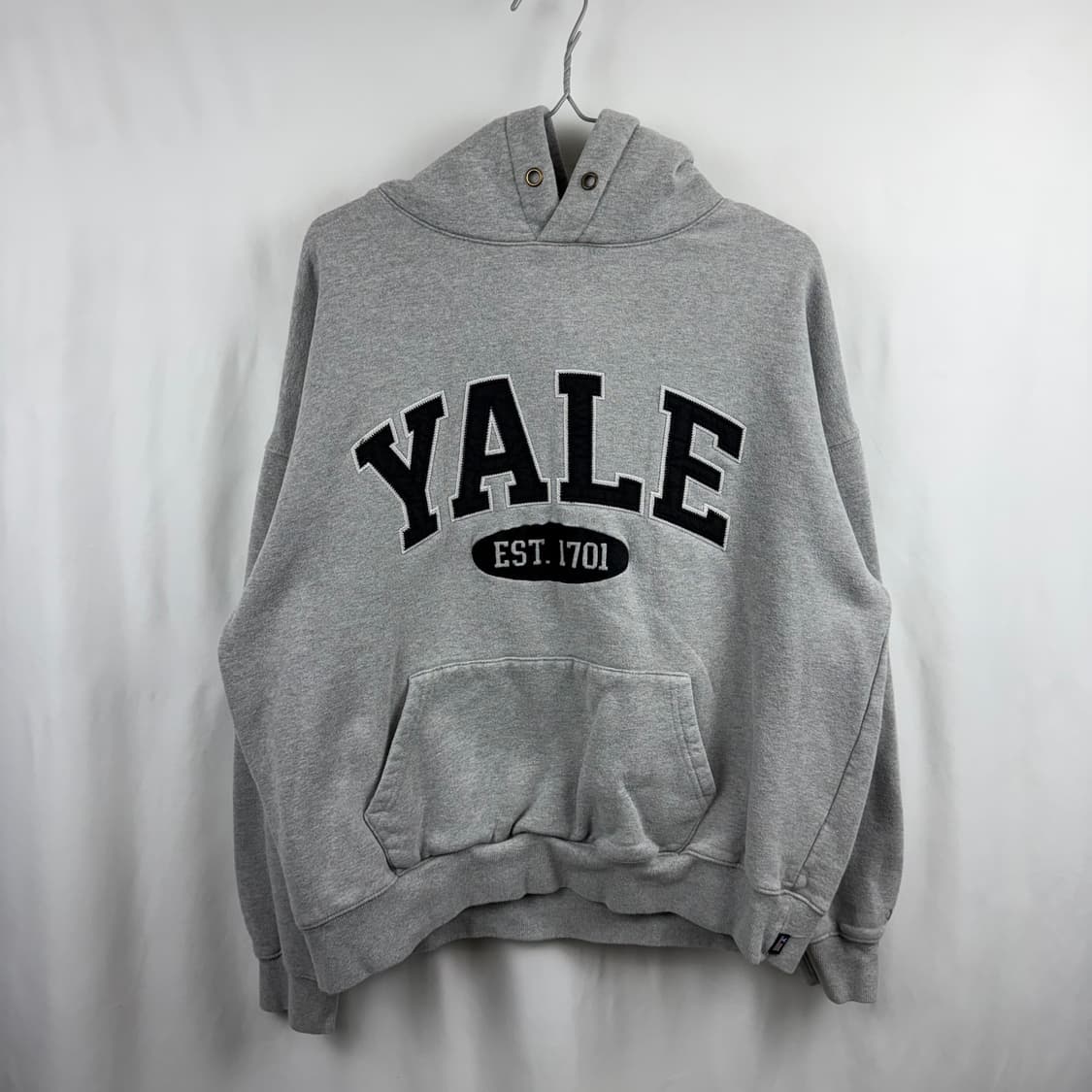 (M) 예일 패치로고 후드 티 그레이 상품이미지2