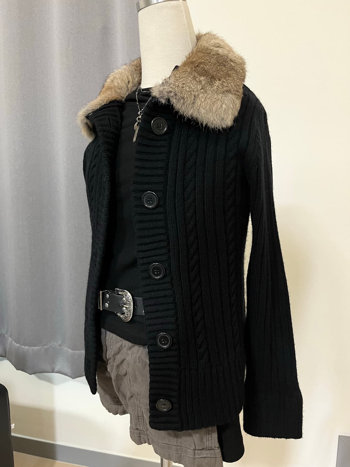 Fur knit zip-up 상품이미지1