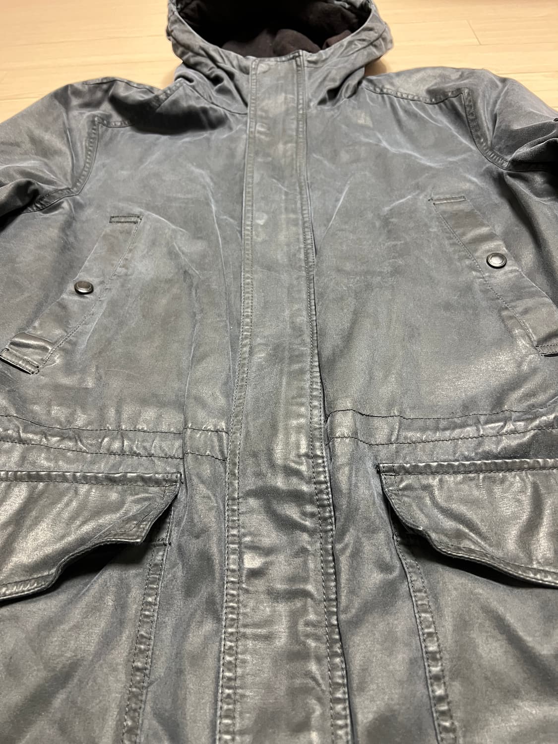 A|X 아르마니 익스체인지 워시드 후드 파카 / 밀리터리 그레이 / M  상품이미지3