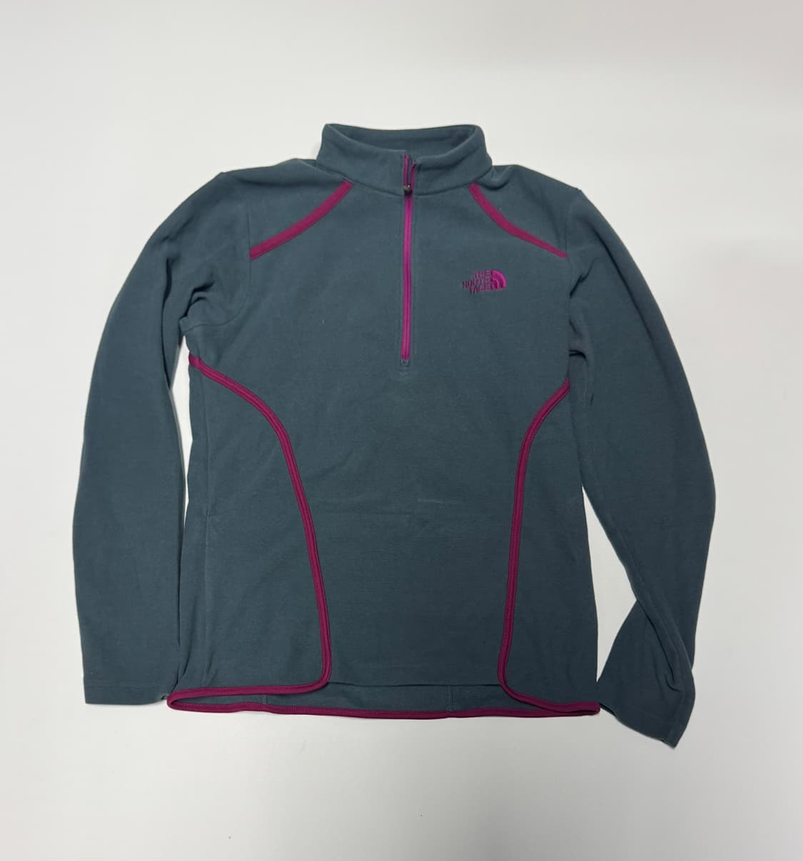 여성 노스페이스 풀오버 플리스 소재 반집업 티셔츠 s 상품이미지1
