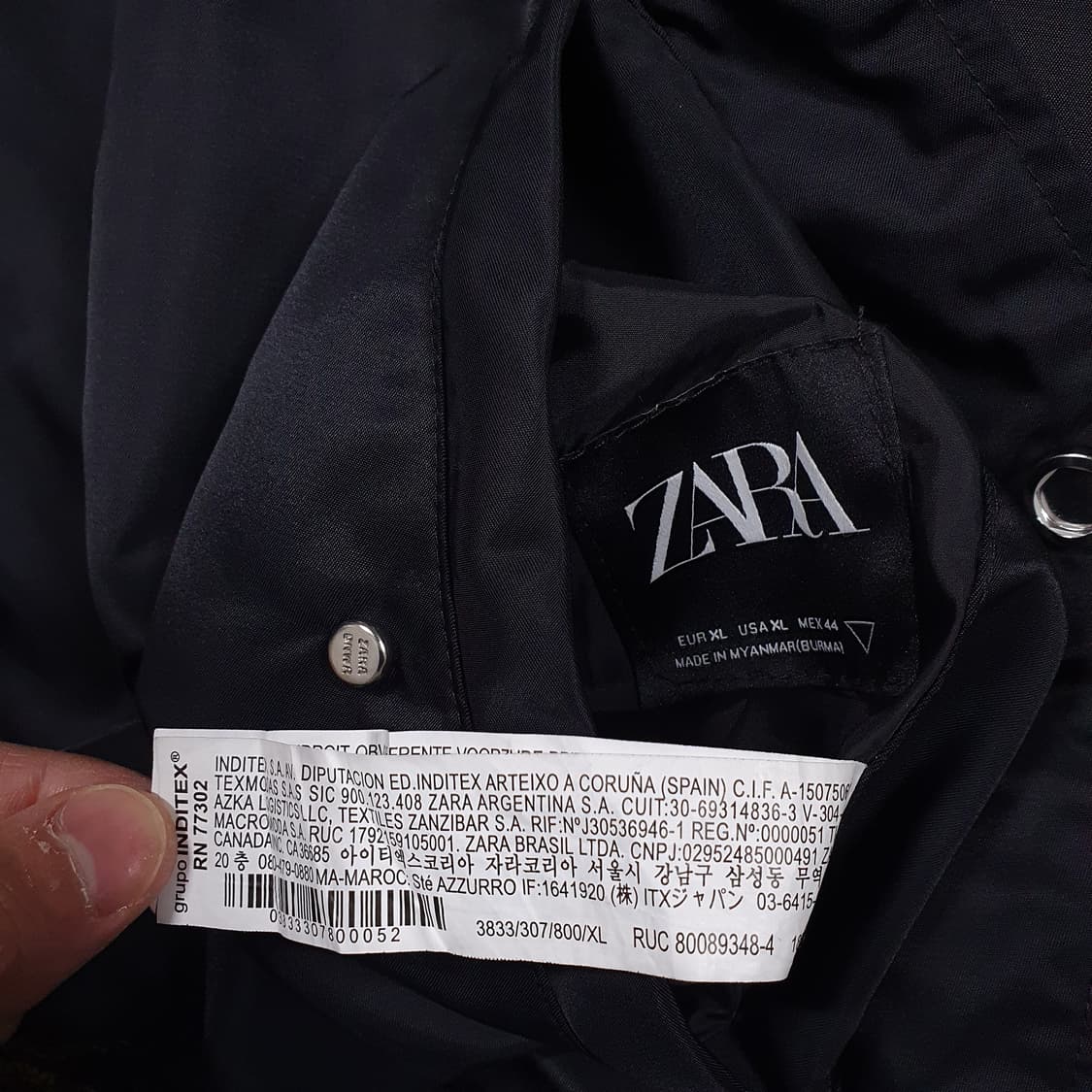 실측 2XL) 자라 신형 리버서블 양면 에코 퍼 후드 MA-1 자켓 블랙 상품이미지8