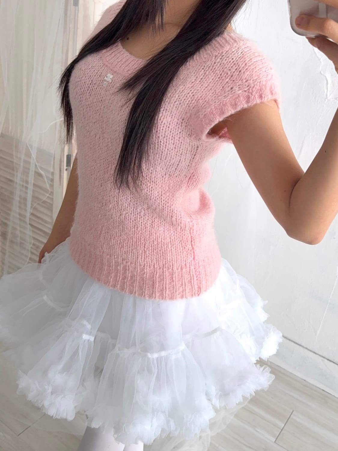 White Balletcore Tutu Mini Skirt 상품이미지6