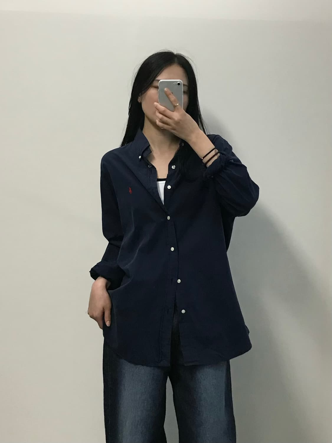 폴로 랄프로렌 네이비 솔리드 셔츠 상품이미지1