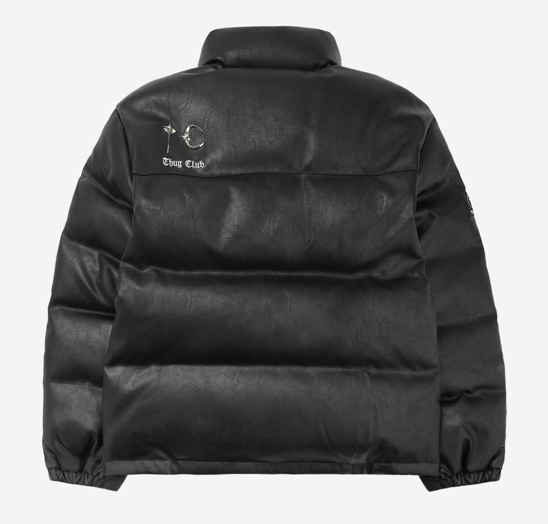 (2사이즈) 떠그 클럽 레더 퍼퍼 자켓 블랙 덕 다운 상품이미지4