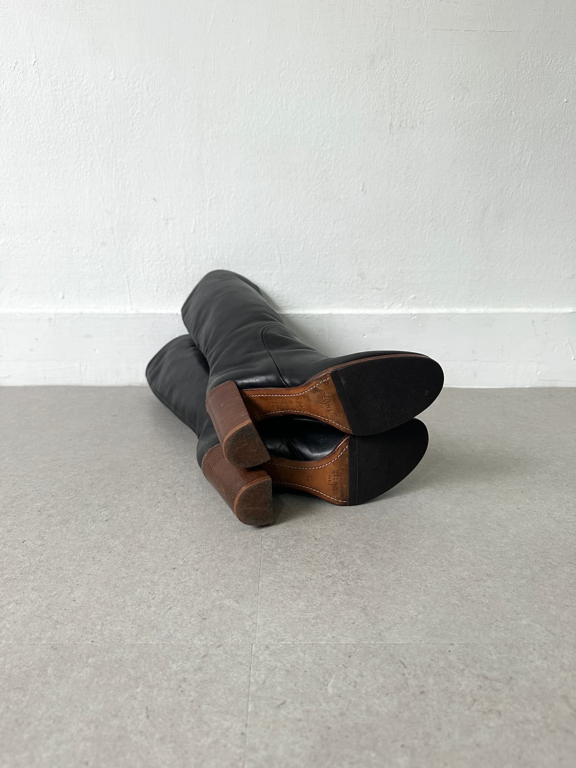 셀린느 2000s 램스킨 레더 블랙 롱부츠 상품이미지7