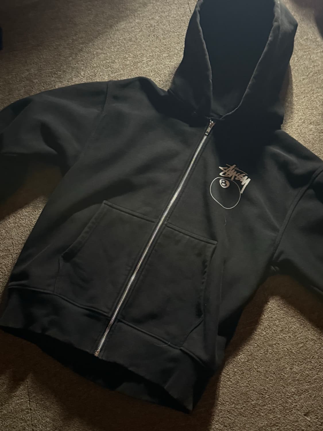 스투시 8볼 후드 집업 블랙 22SS M 상품이미지2