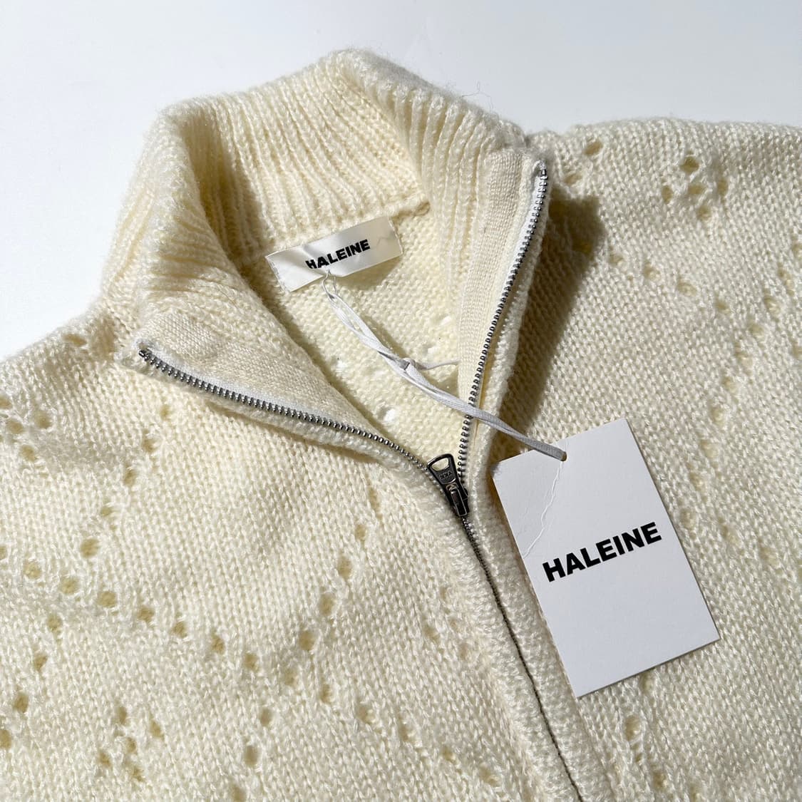 (새상품) 알렌느 울 블렌드 하이넥 니트 집업 가디건 상품이미지6