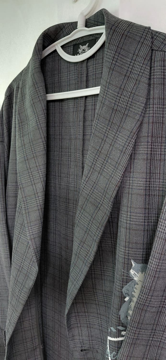 [희귀/오버핏] WACHIFIELD 다얀 자수 체크 오버사이즈 롱코트 상품이미지10