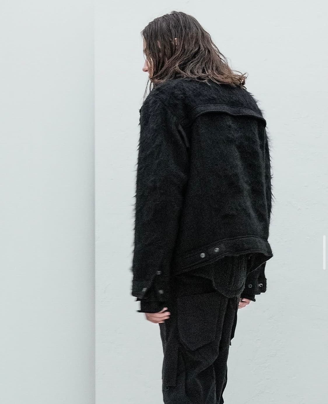 Blackmerle 블랙멀 사선 집 모헤어 자켓 상품이미지4