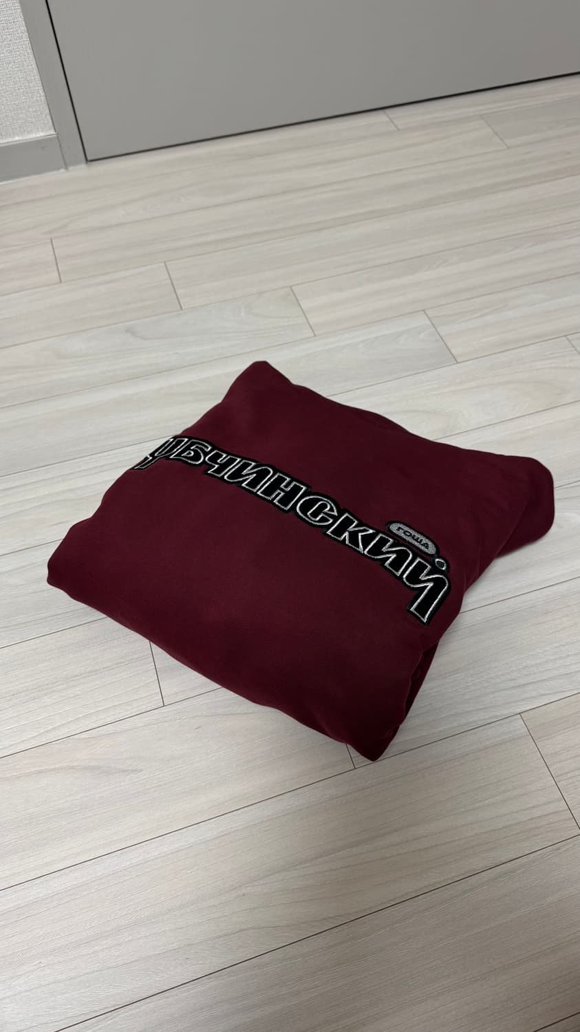 [L] 고샤루브친스키 리플렉티드 로고 콤보 레이어드 후드 버건디 상품이미지8