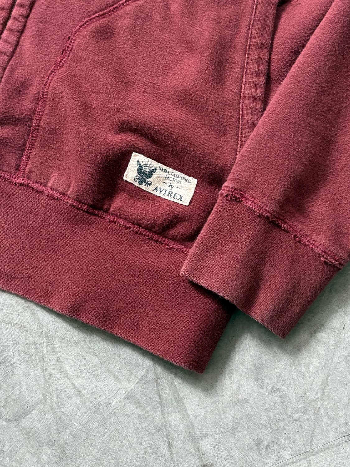 Avirex 아비렉스 버건디 코튼 집업 상품이미지3