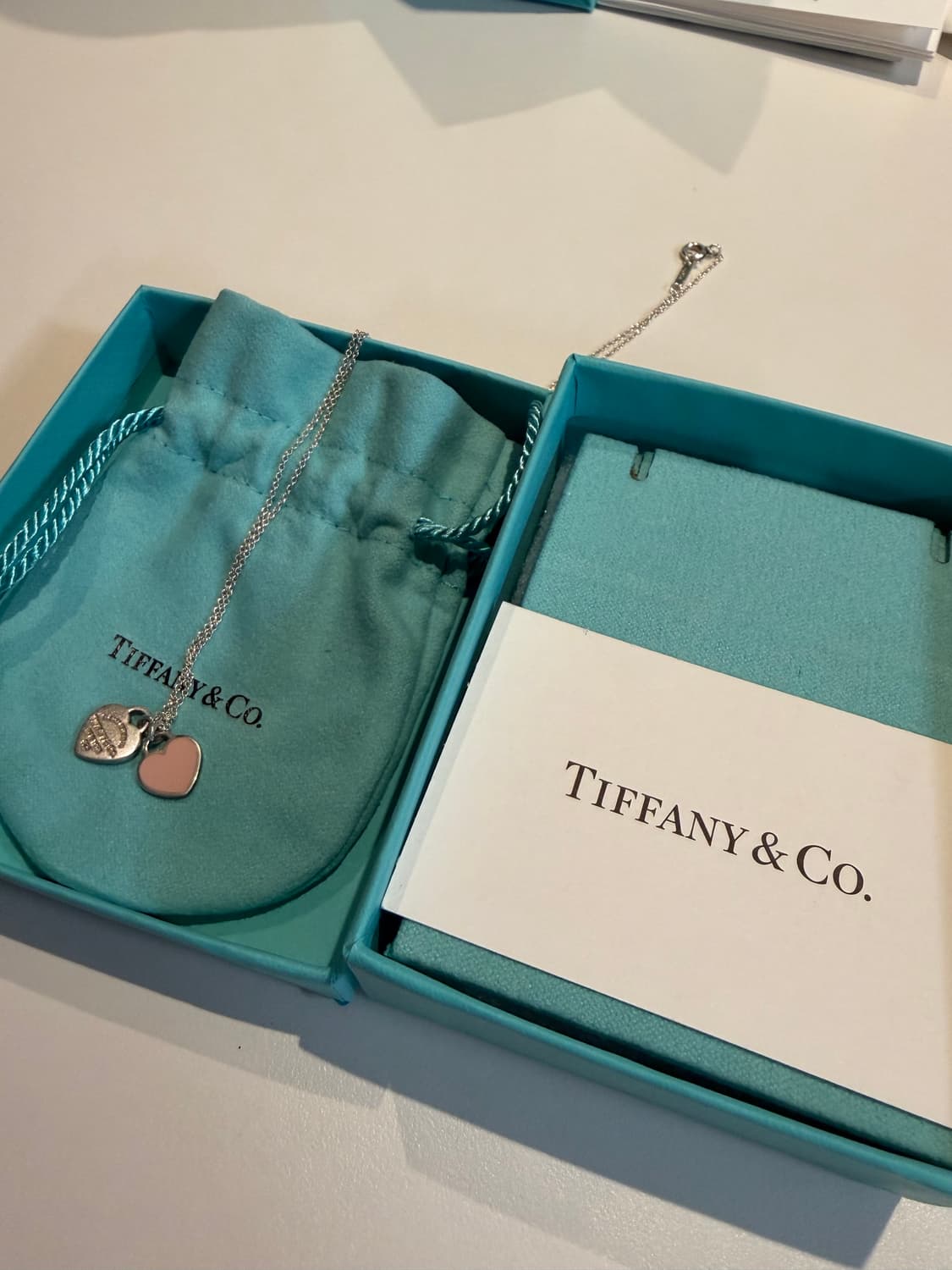 티파니앤코 더블하트 핑크 목걸이 상품이미지1