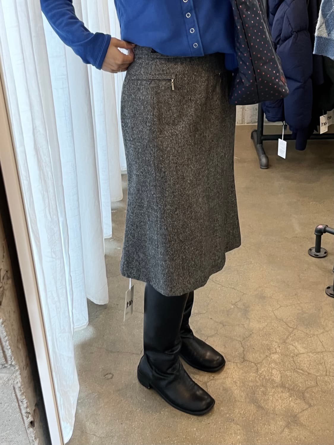 꾸레쥬 투포켓 스커트 그레이 상품이미지4