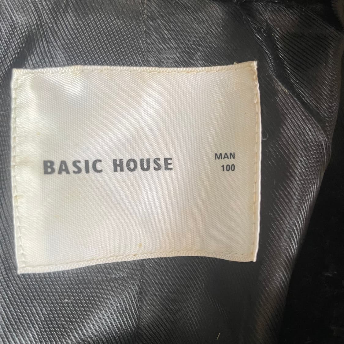 BASIC HOUSE 블랙 그레이 체크 무늬 더플코트 100 상품이미지4