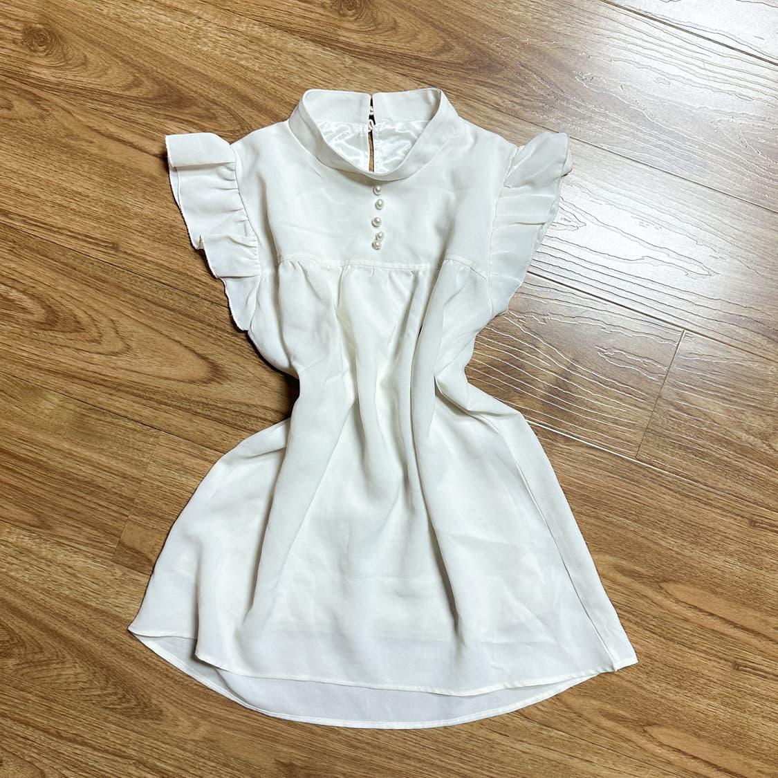 빈티지 화이트 날개 반팔 블라우스 달천깔 히메갸루 로걀 라떼 발레코어 상품이미지1