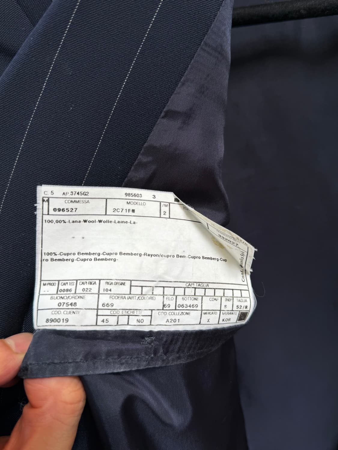 Armani 아르마니 꼴레지오니 스트라이프 울 블레이저 52R 상품이미지4