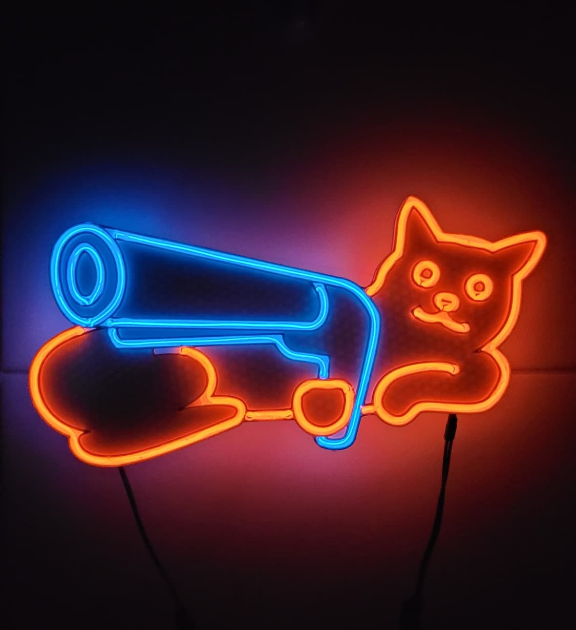 고양이 권총 네온사인 led 램프 무드등 조명 상품이미지1