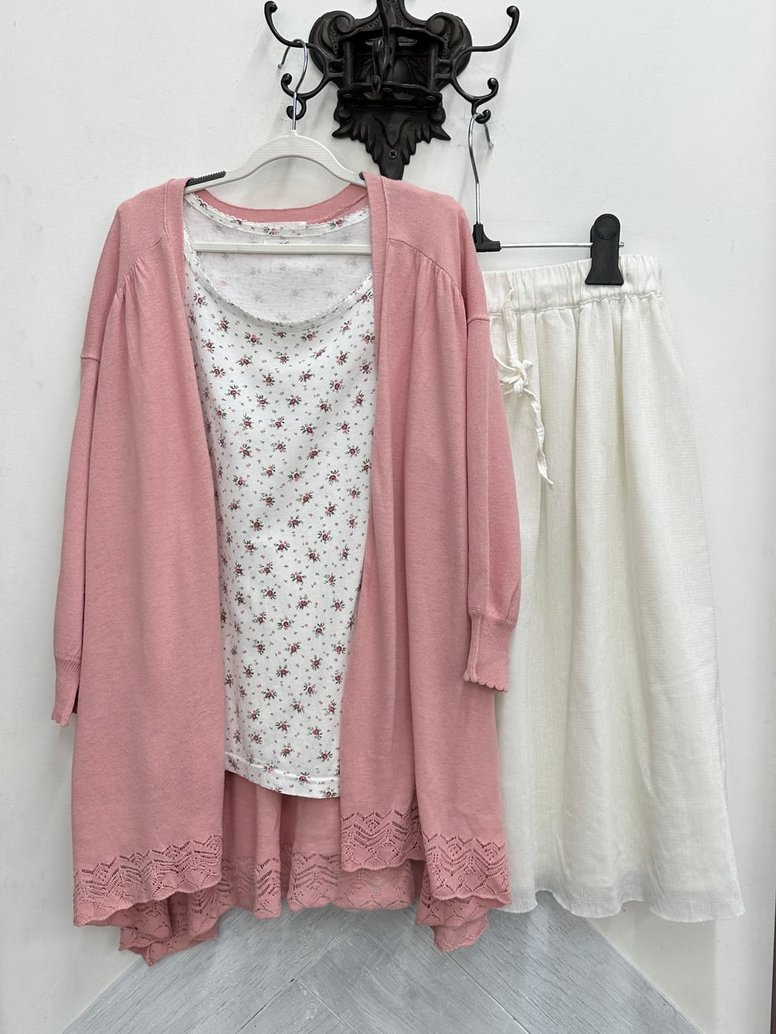 🌷하구미의 핑크 플라워 코디세트🌷모리걸 히메갸루 러블리 슬리브리스 상품이미지2