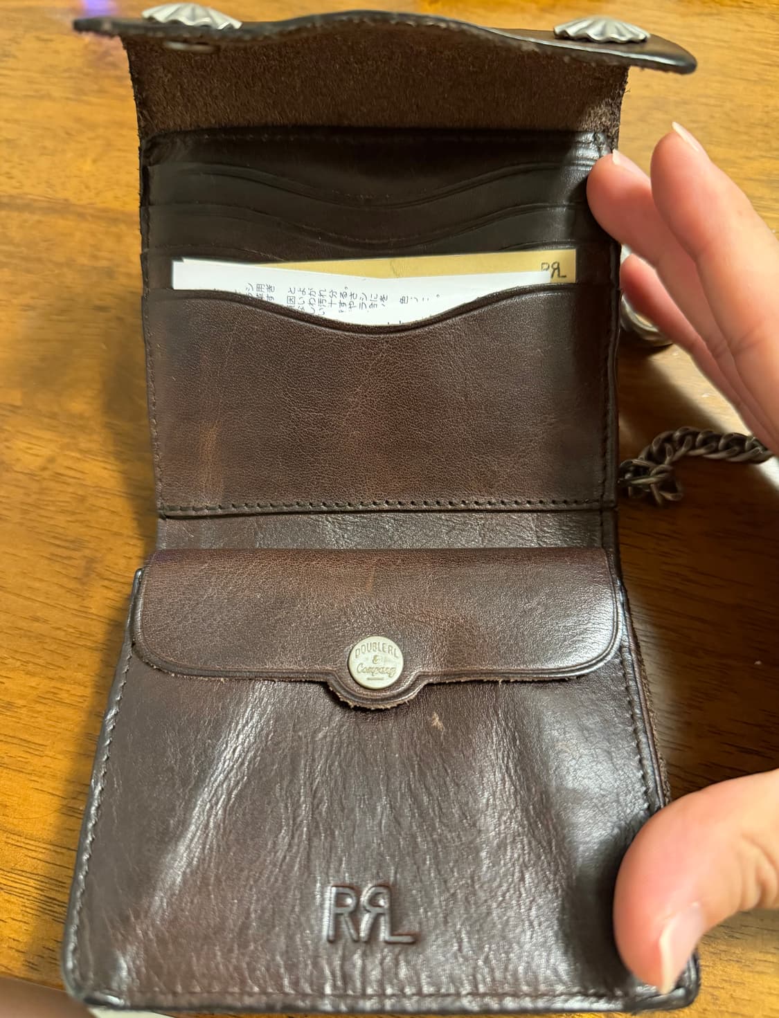 RRL 지갑 콘초 체인 레더월렛 상품이미지3