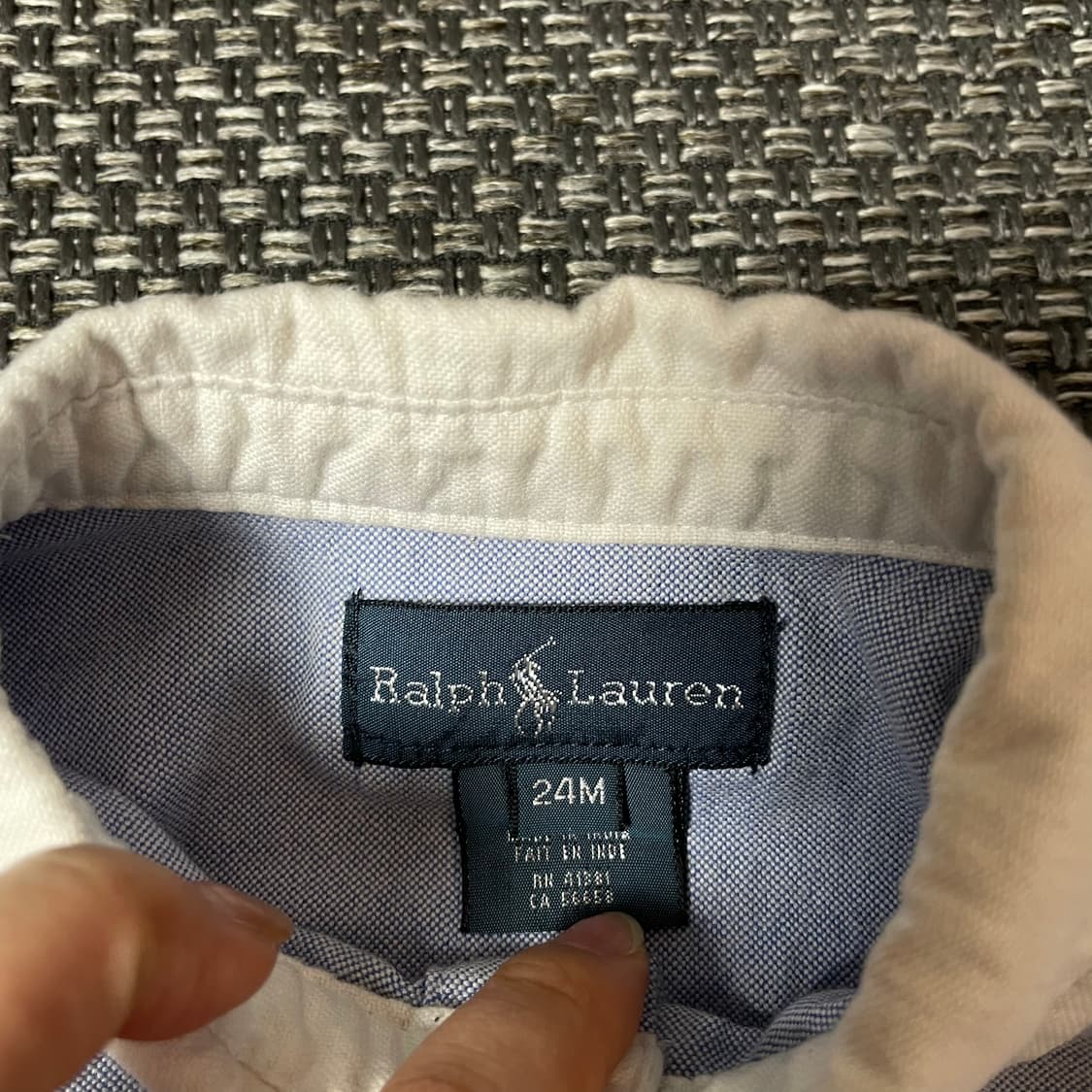 폴로랄프로렌 베이비 스카이블루 원포켓 긴팔 셔츠 24M 상품이미지4