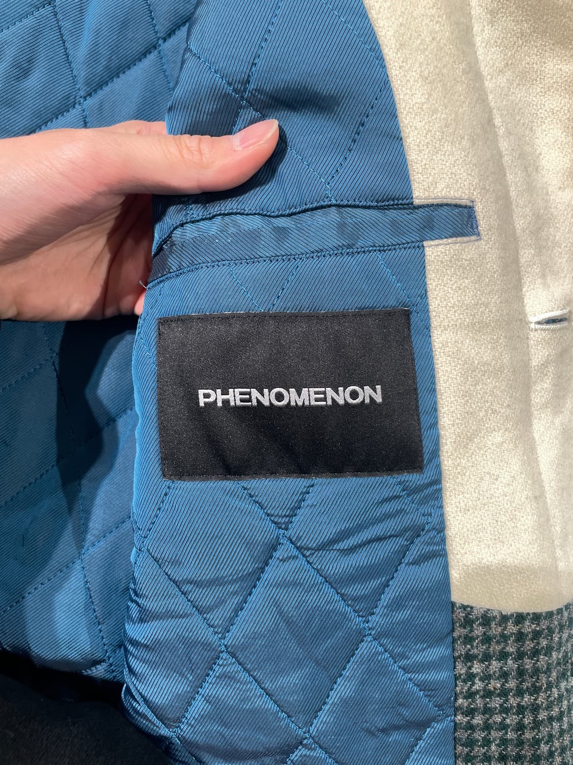 페노메논 12A/W 그린 하운드 투스 체크 울 코트 상품이미지7