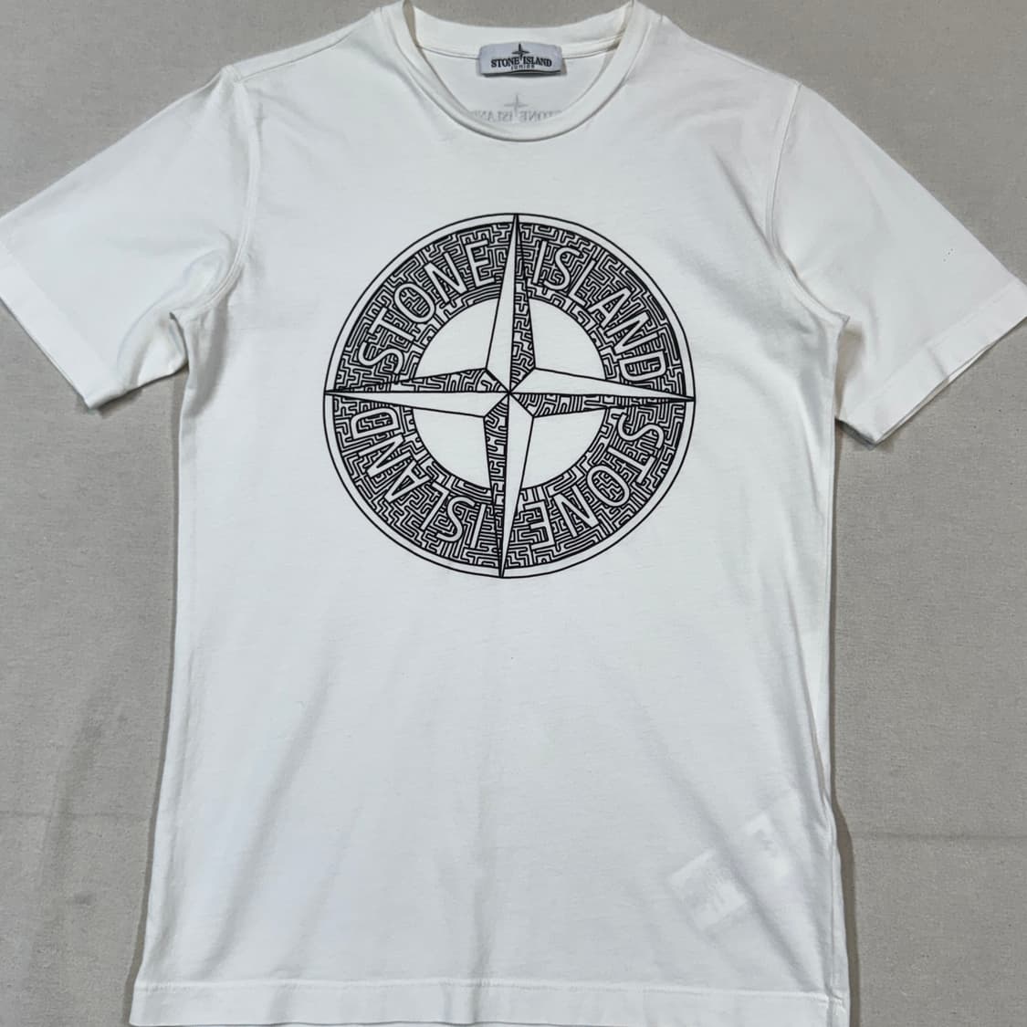 S) 스톤아일랜드 화이트 로고 반팔 티셔츠 주니어 상품이미지2