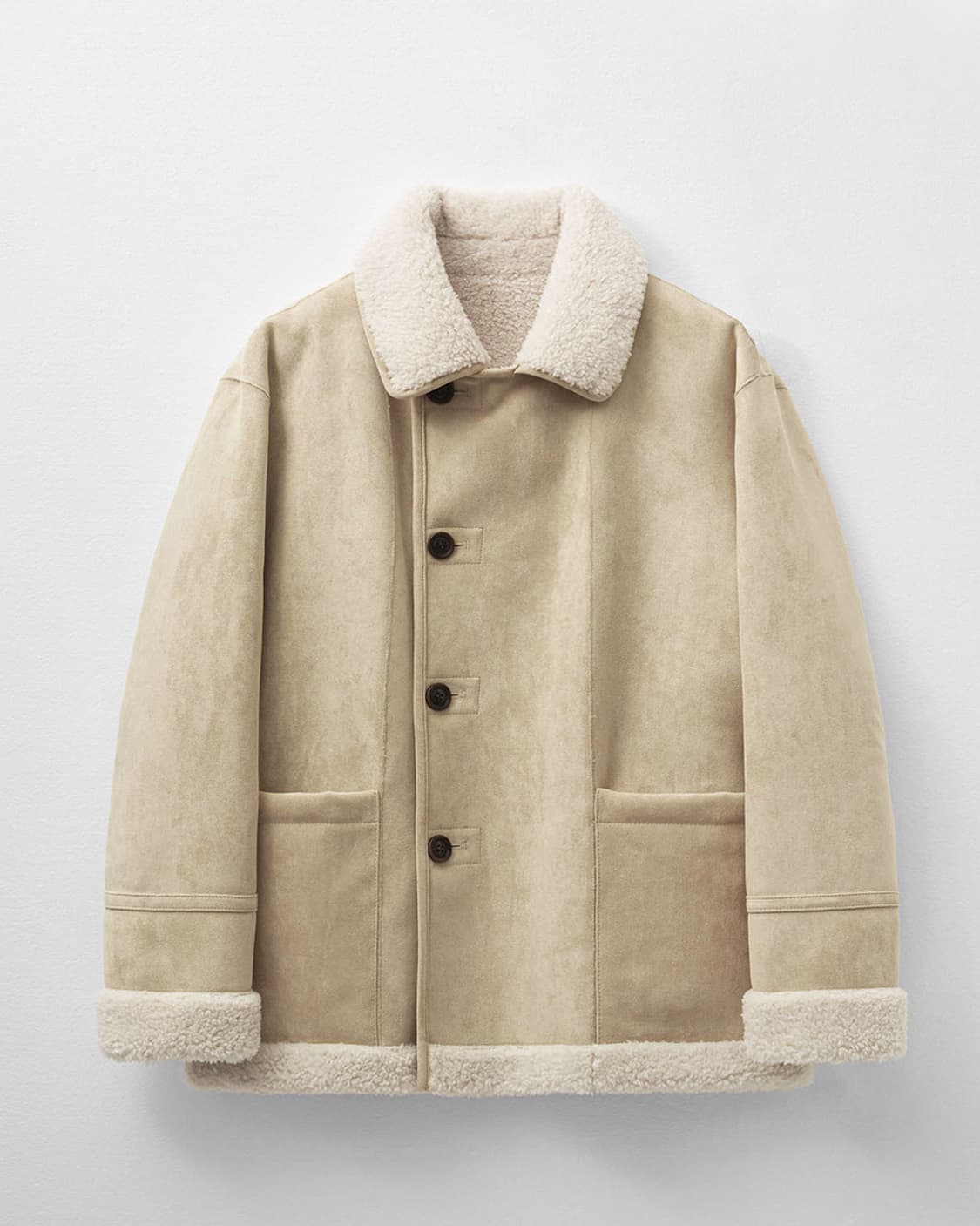 몽돌 리버시블 스웨이드 무스탕 베이지 상품이미지1