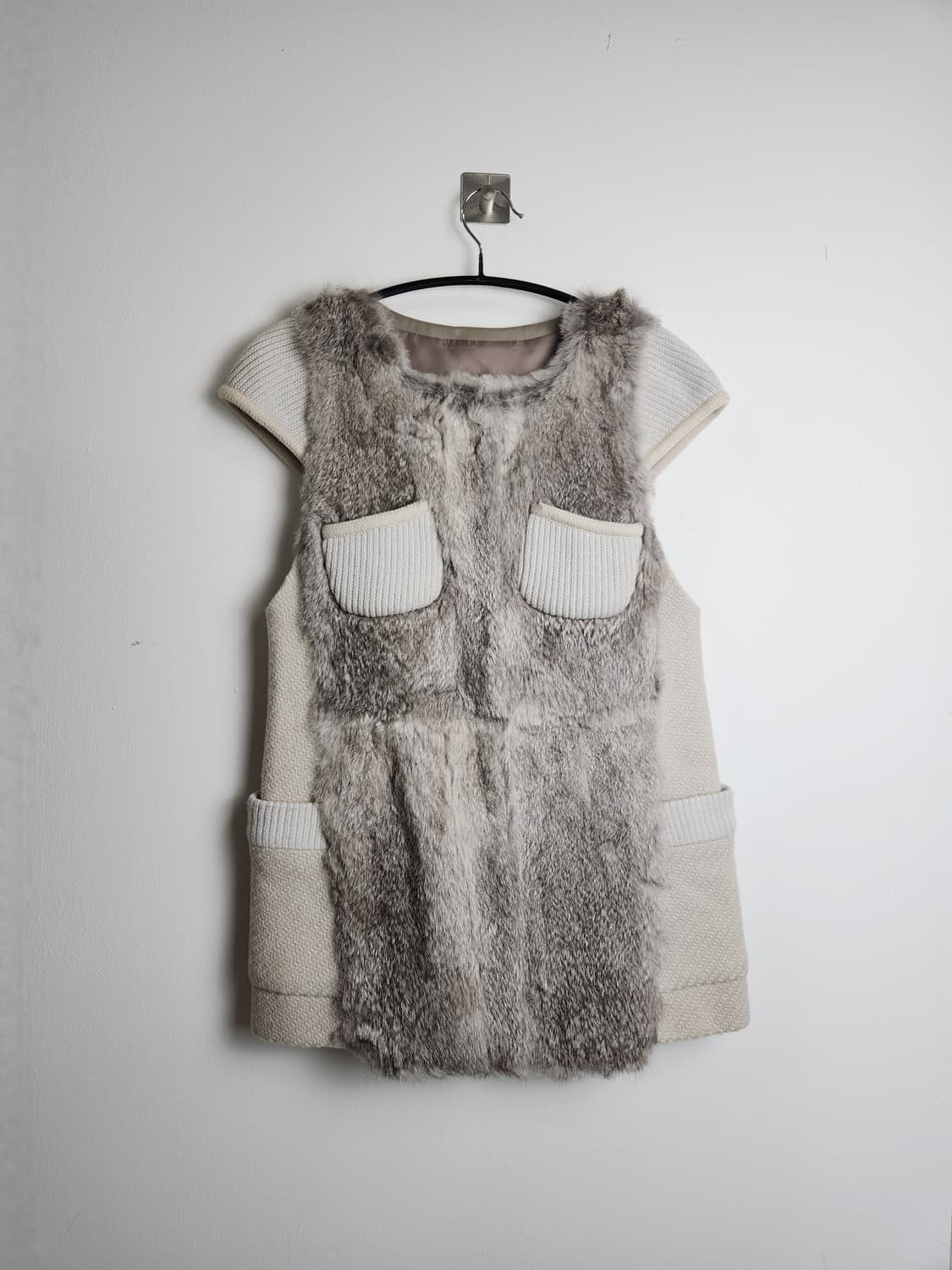 반소매 퍼•니트 자켓 상품이미지7