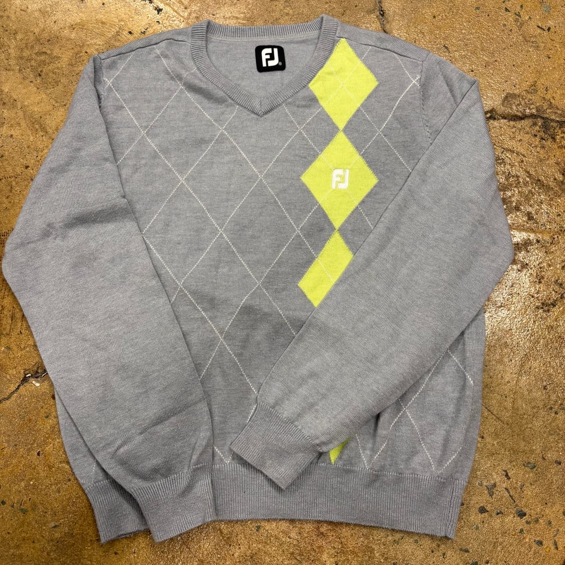 [정품/M] 풋조이 골프 아가일 니트 그레이 b15 상품이미지2