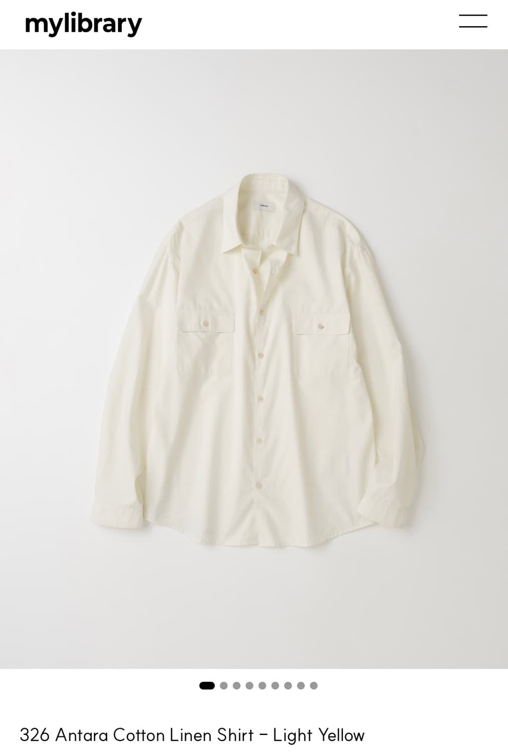 (구매) 마이라이브러리 326 안타라 코튼 린넨 셔츠 라이트 옐로우 상품이미지1