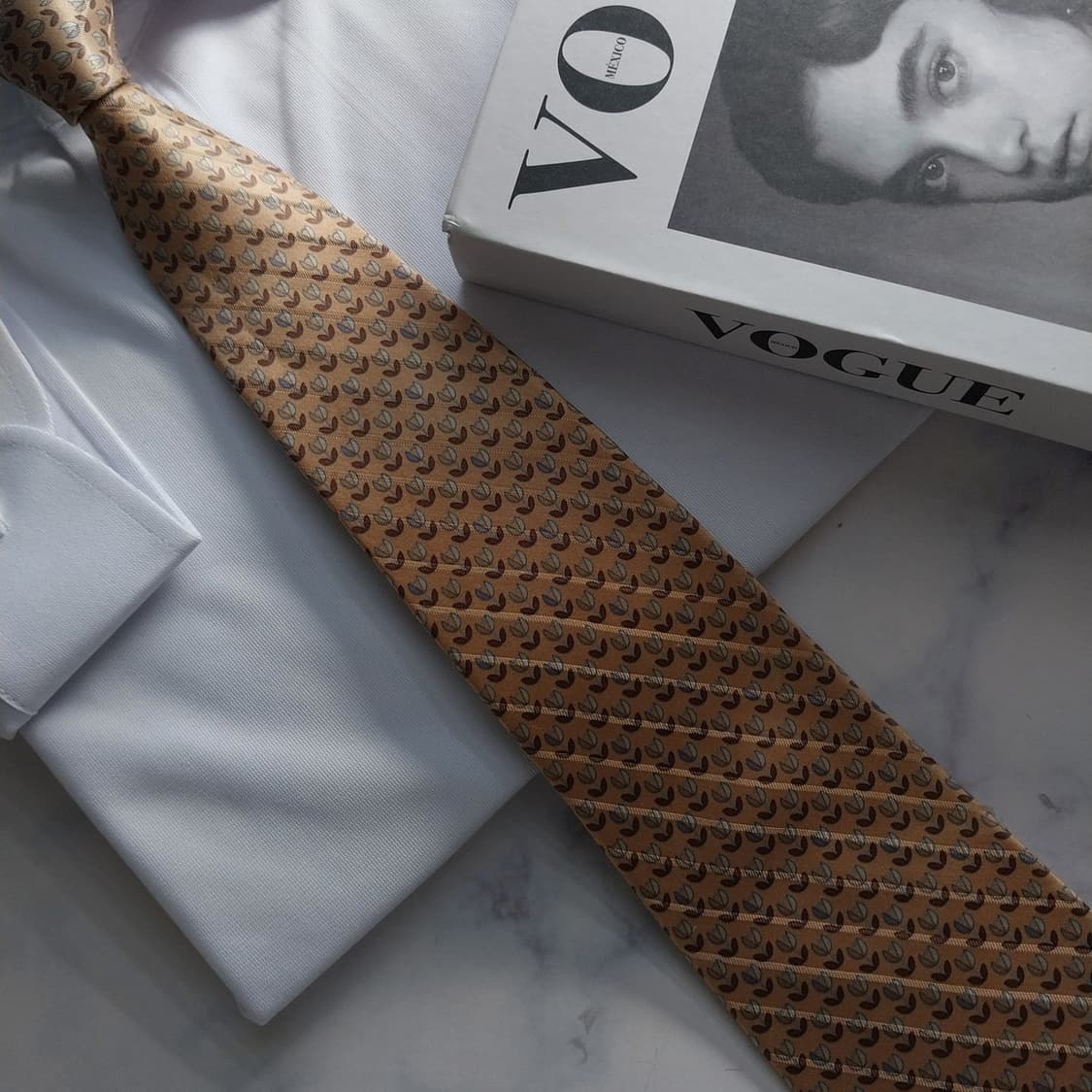 니나리치 실크 브라운 플라워 패턴 넥타이 9.1cm A+등급 K1694
 상품이미지7