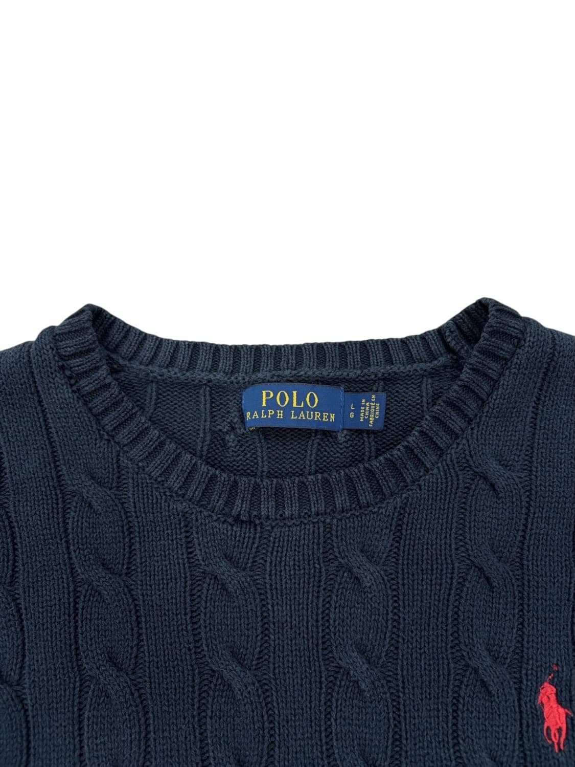 폴로 케이블 꽈배기 니트 네이비 (L) 상품이미지3