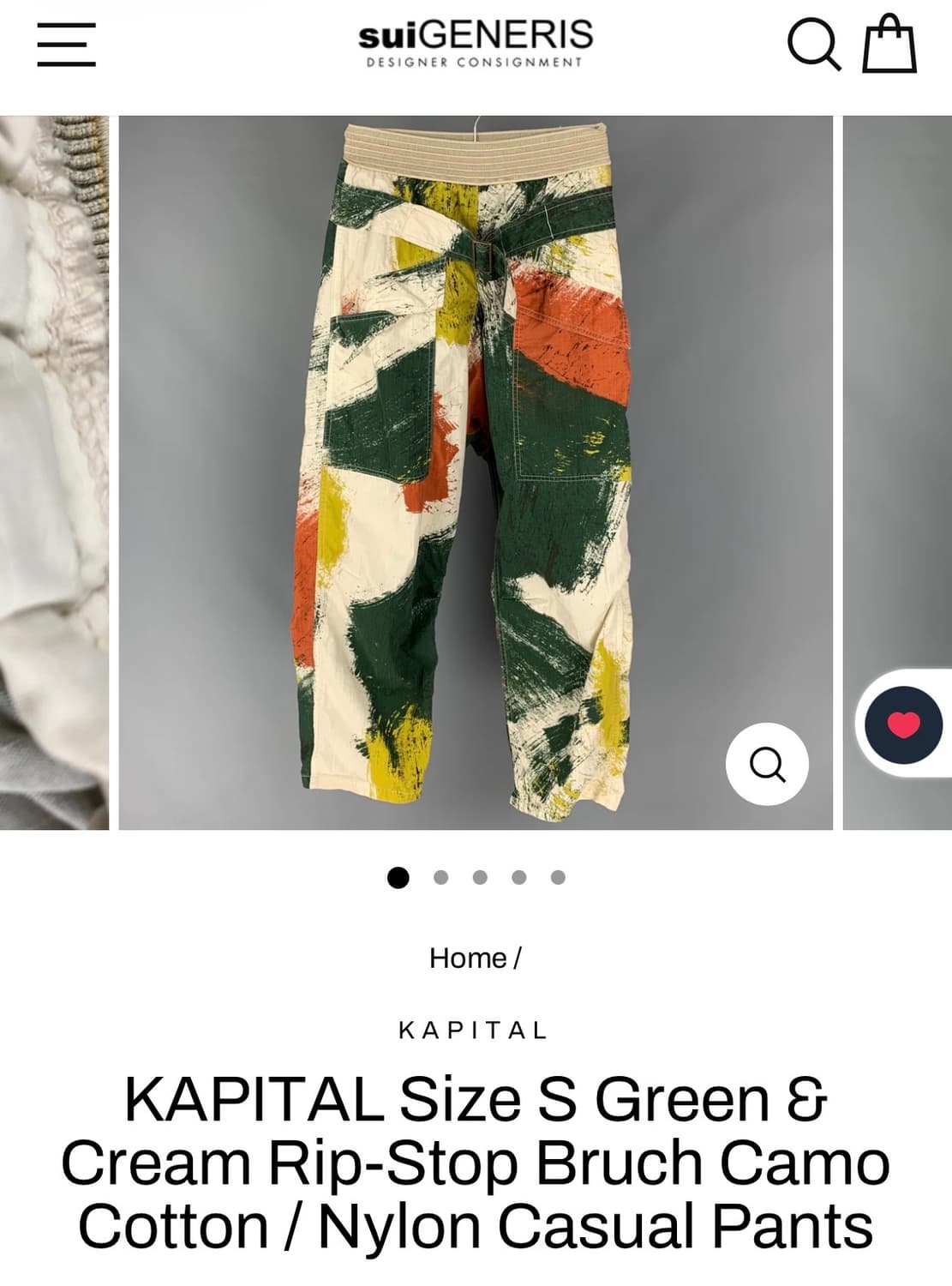 캐피탈 립스탑 팬츠 GREEN CREAM BRUSH camo 상품이미지3