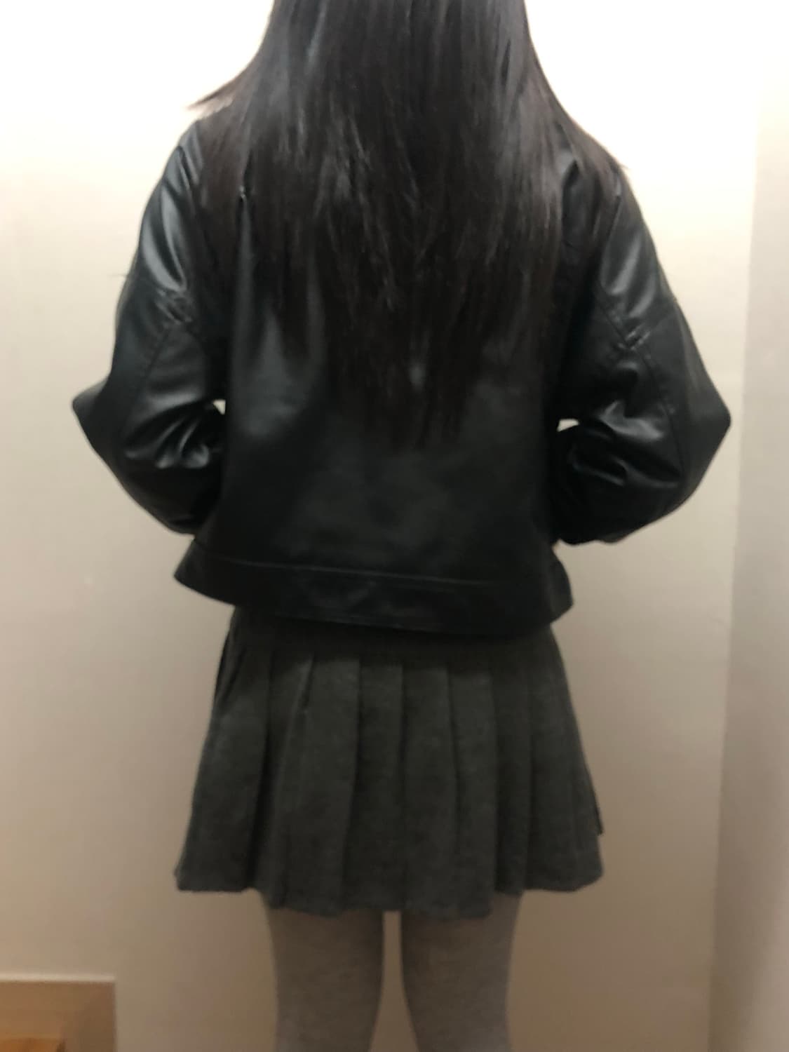 빈티지 블랙 페이크레더 자켓 상품이미지8