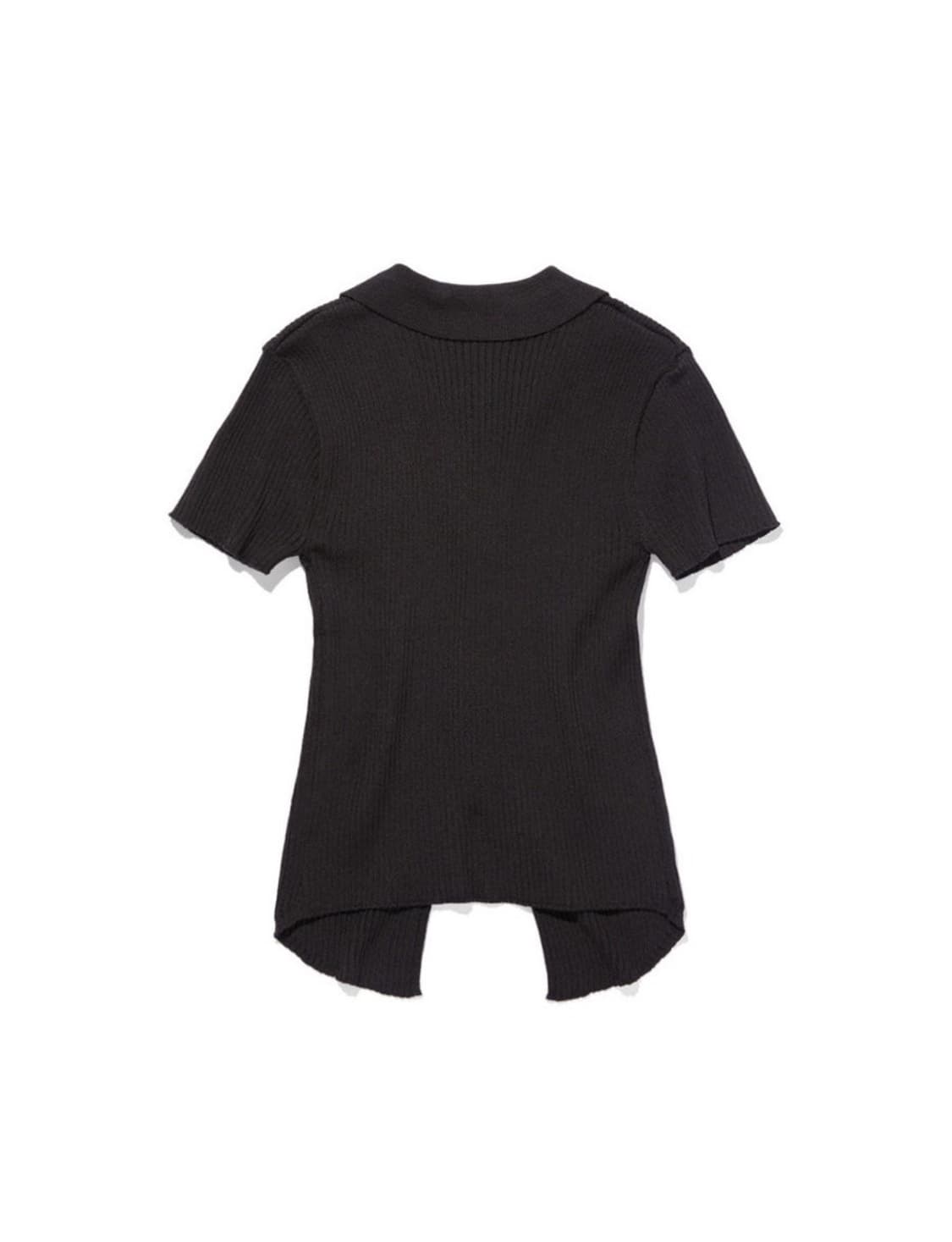 미스치프 반팔 니트집업 상품이미지2