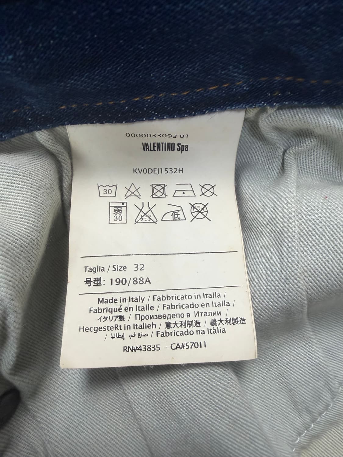 VALENTINO 락스터드 워싱 데님 팬츠 (Size 32) 상품이미지8