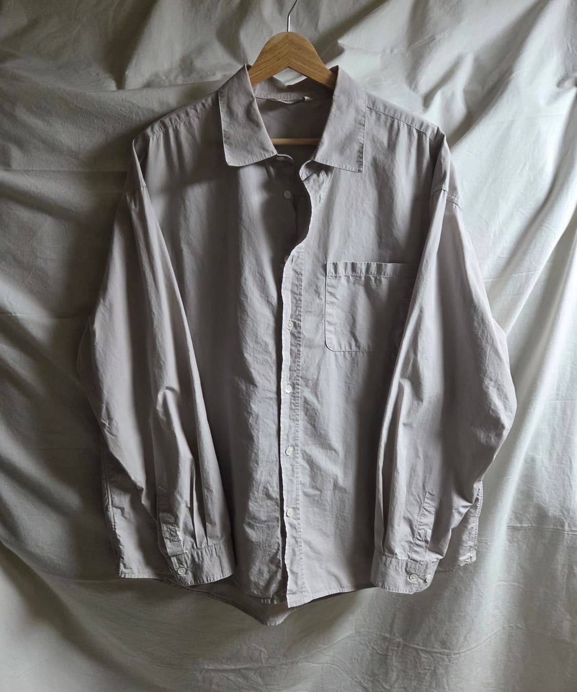 블랭크룸 코튼 셔츠 라이트그레이 4 상품이미지1