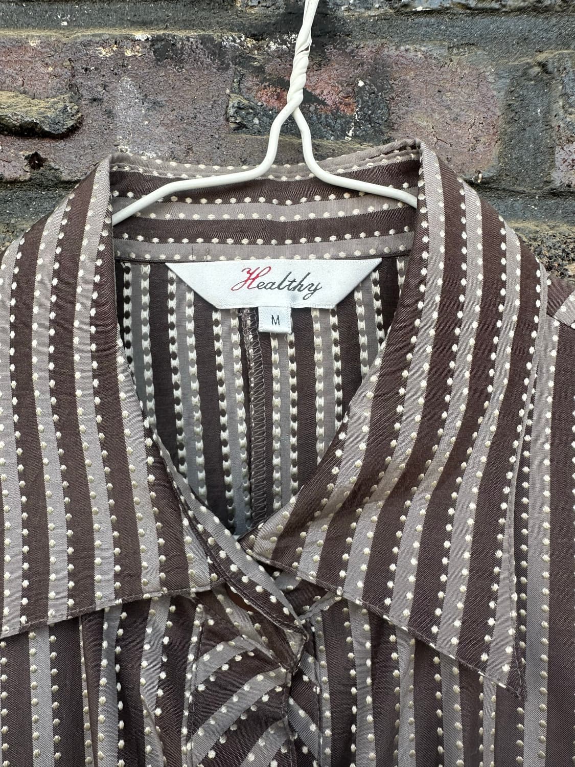 Healthy 브라운 도트 스트라이프 자켓 상품이미지3