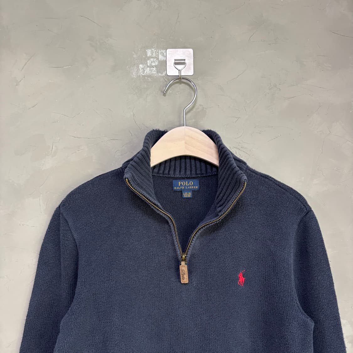 폴로 랄프로렌 니트 반집업 네이비 상품이미지2