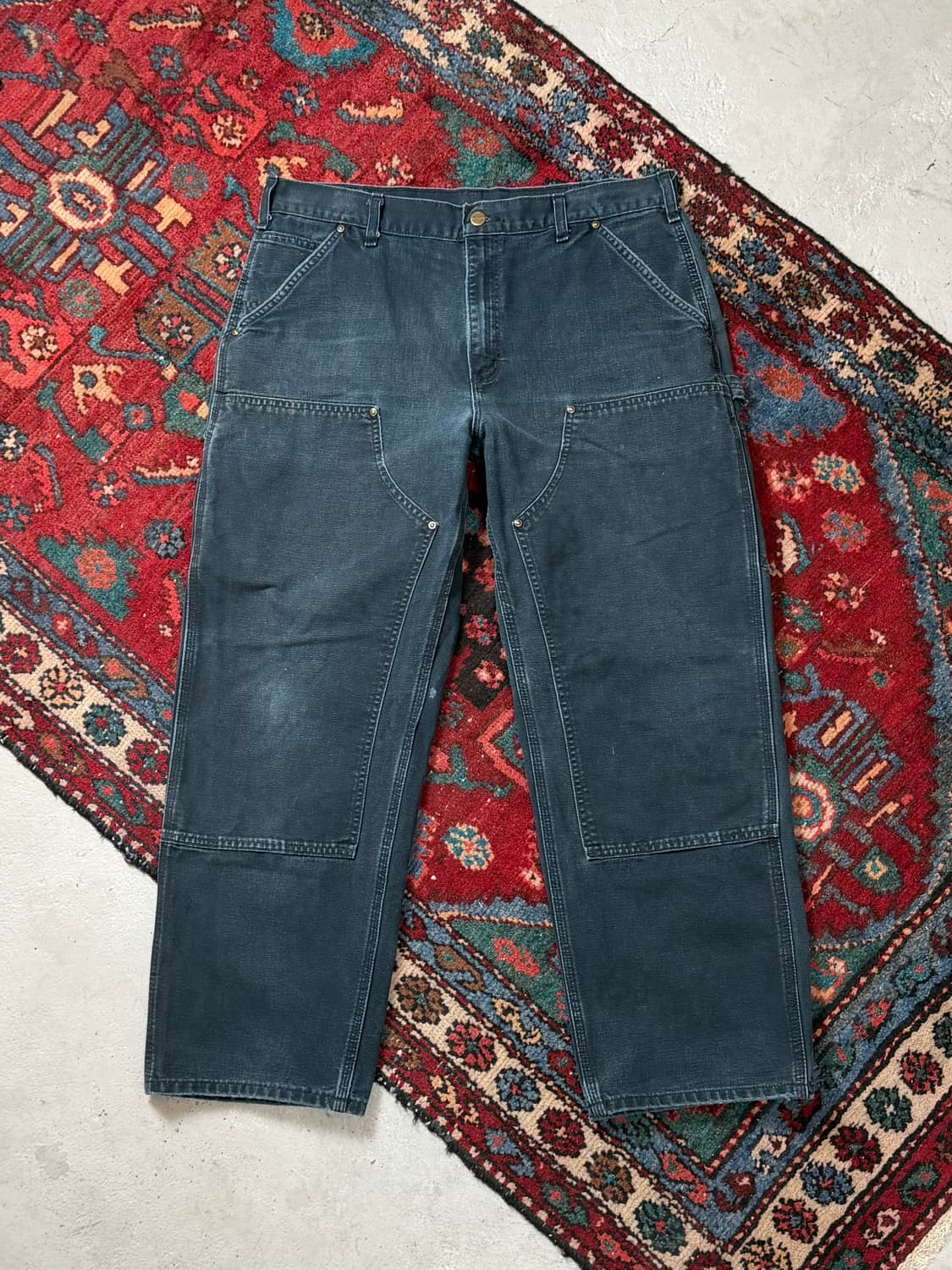 OG 칼하트 B136 더블니 팬츠 칼하트 썩블니 블랙 상품이미지2