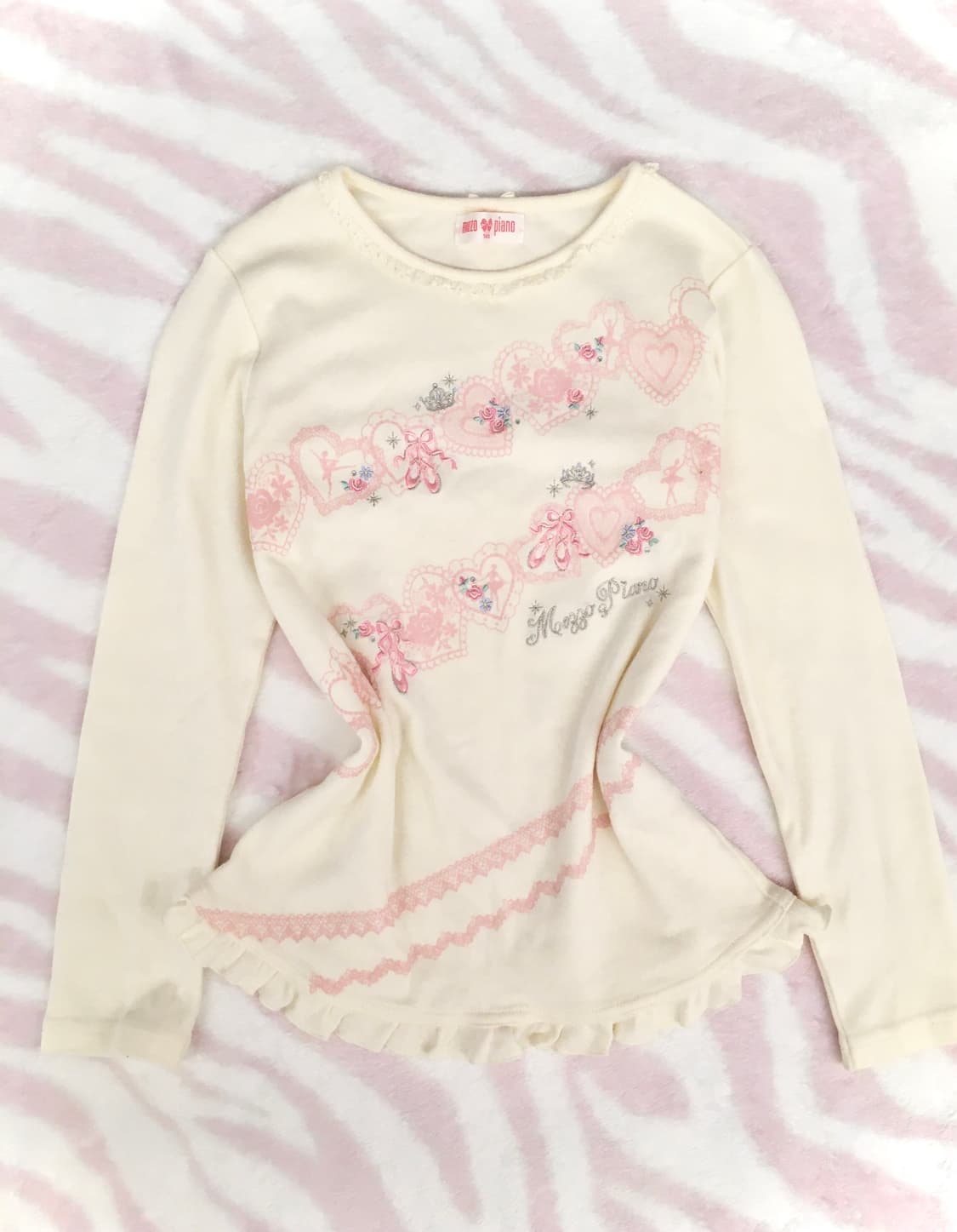 메조피아노 하트레이스 발레 롱슬리브 티셔츠 히메갸루 조지후쿠 헤이세이 상품이미지1