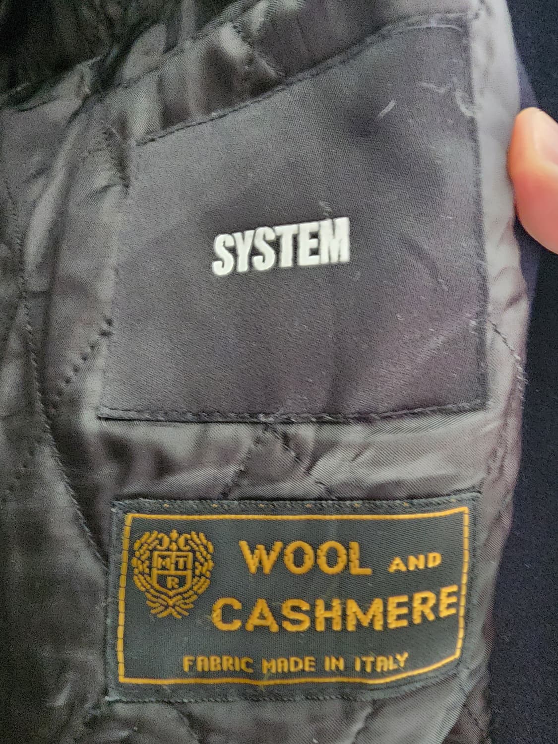 SYSTEM 시스템 옴므 울 캐시미어 코트 팜. 95사이즈 네이비 상품이미지6