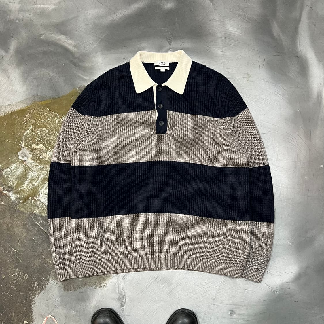  코스 스트라이프 카라 니트 y14380 상품이미지1