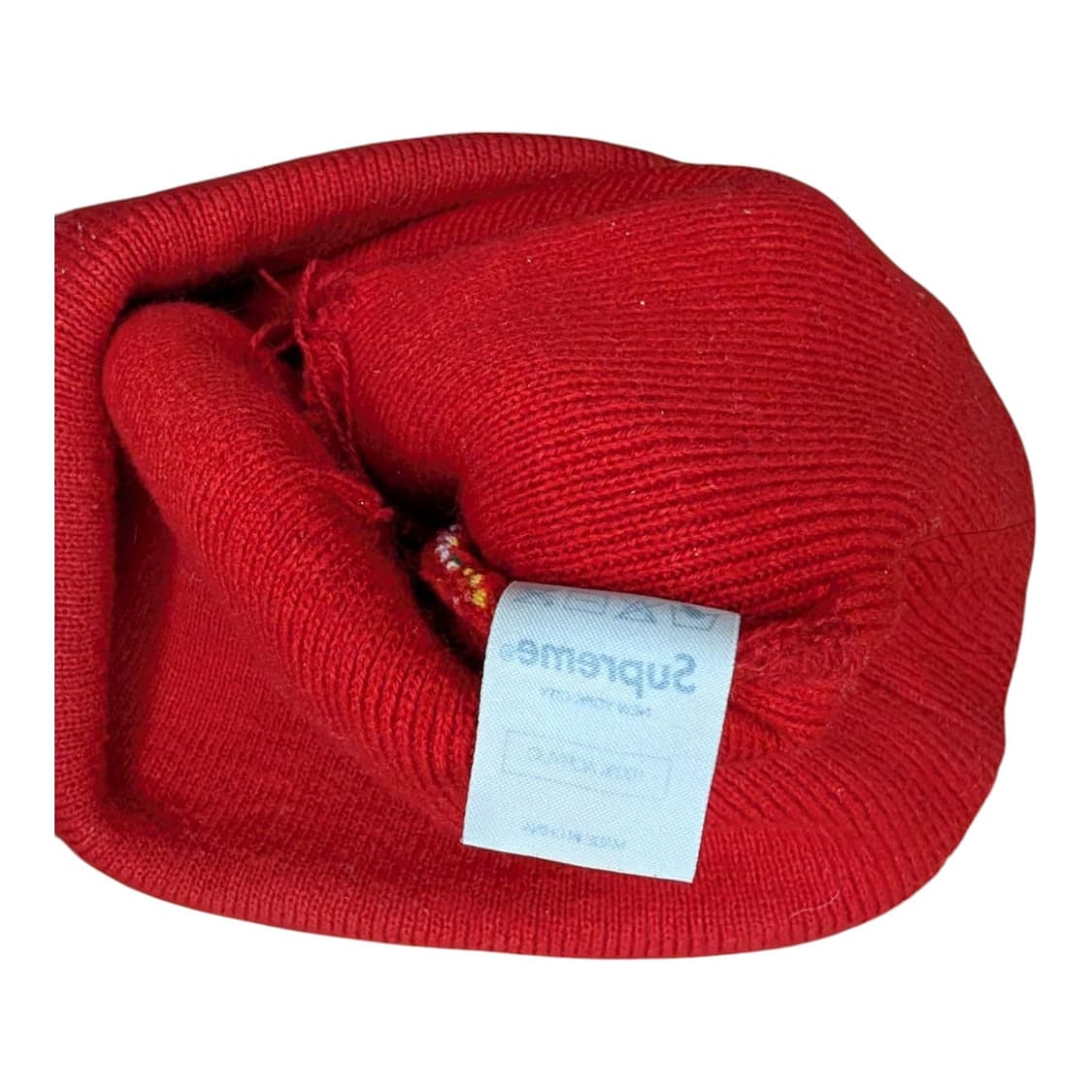 09FW 슈프림 블록 로고 폼폼 비니 레드 상품이미지2