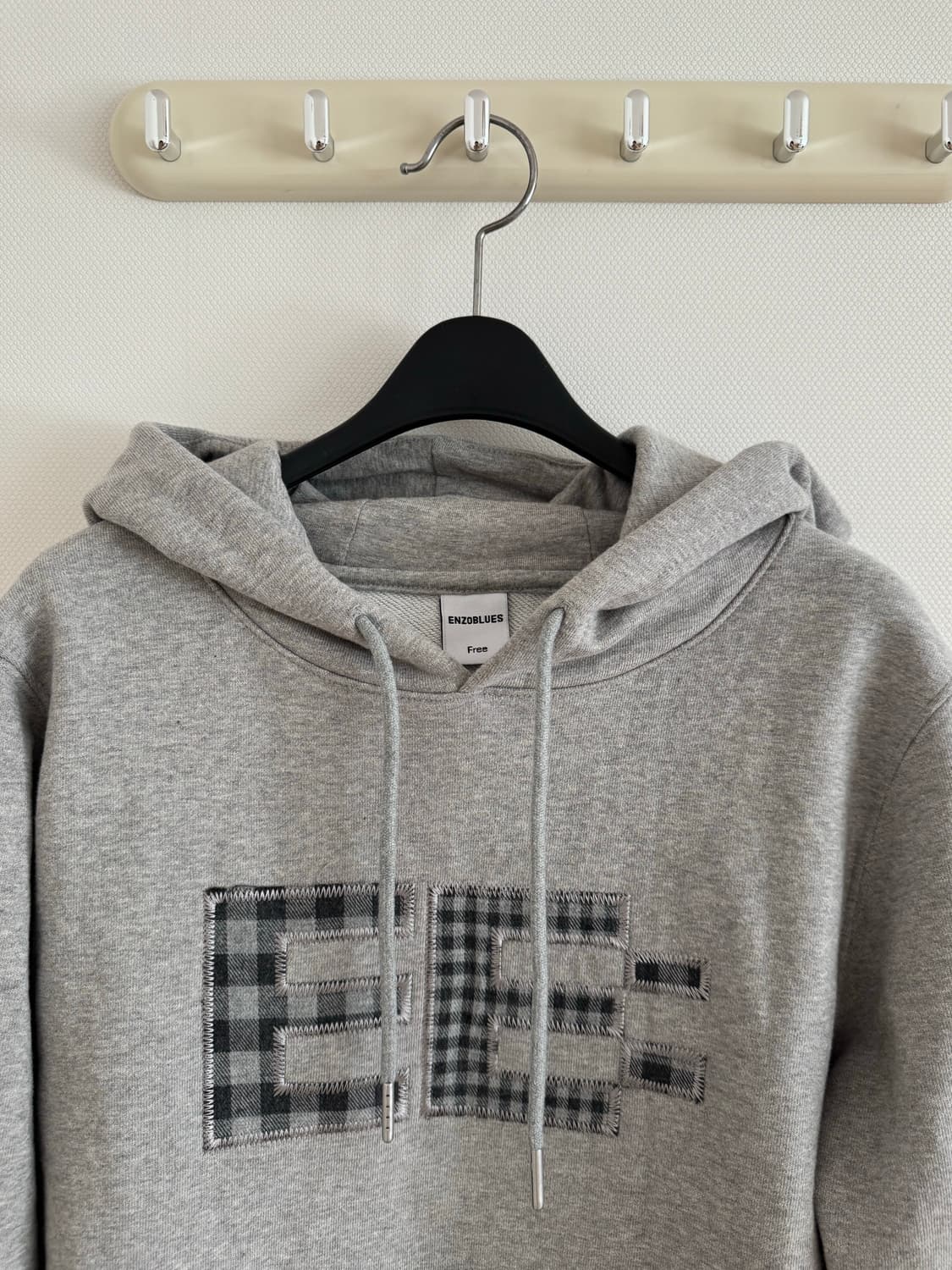 엔조블루스 픽셀 로고 후디(grey) 상품이미지2