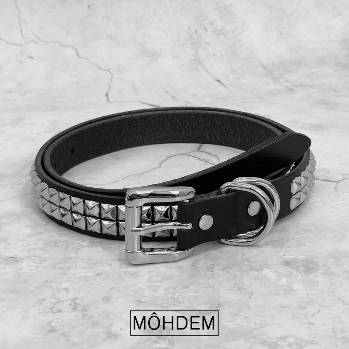 [Unisex] 락시크 스터드 웨스턴 가죽 벨트 블랙 상품이미지10