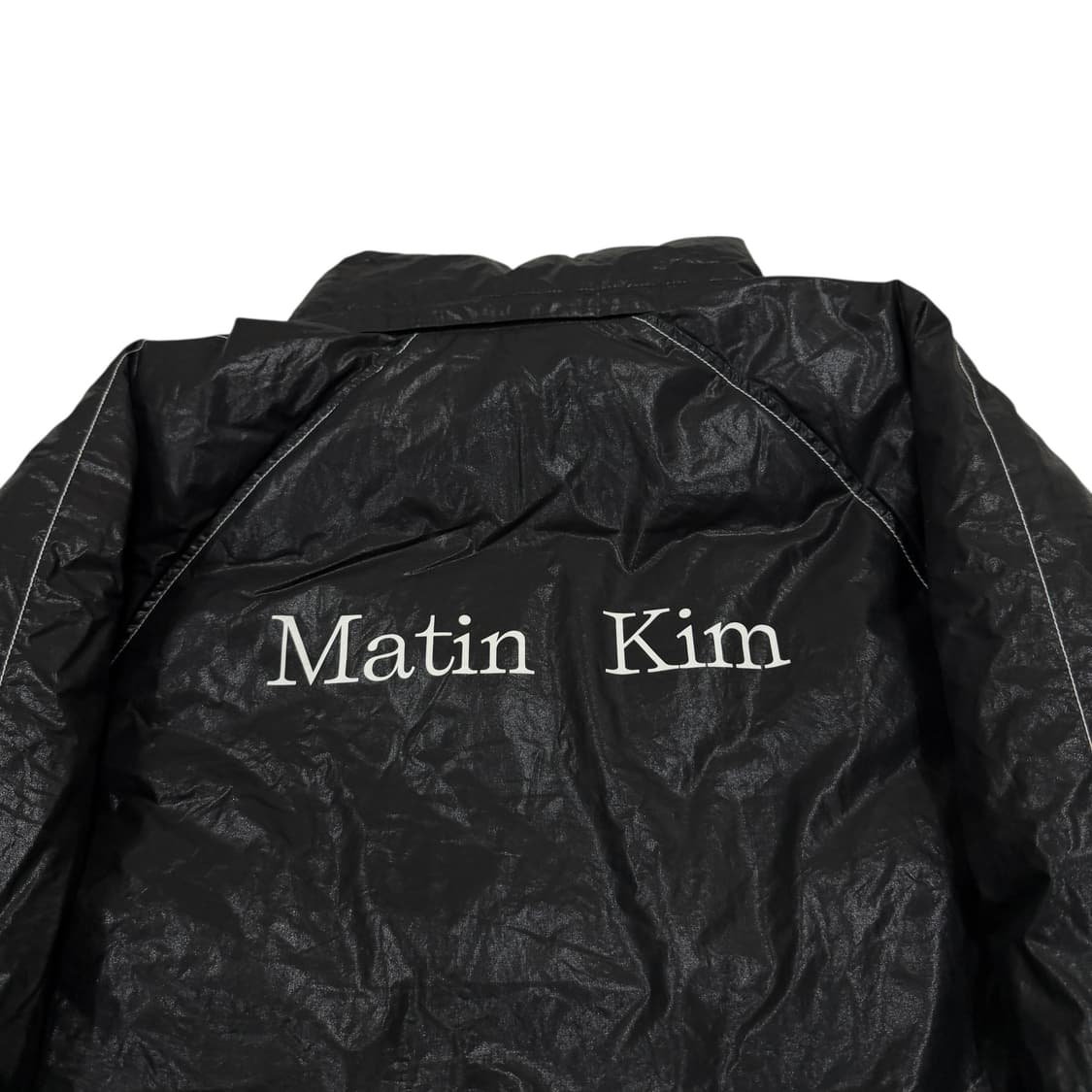마뗑킴 마뗑 로고 코팅 다운 점퍼 패딩 블랙 L 상품이미지2